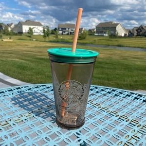 NEW Starbucks Peach Glass Tumbler